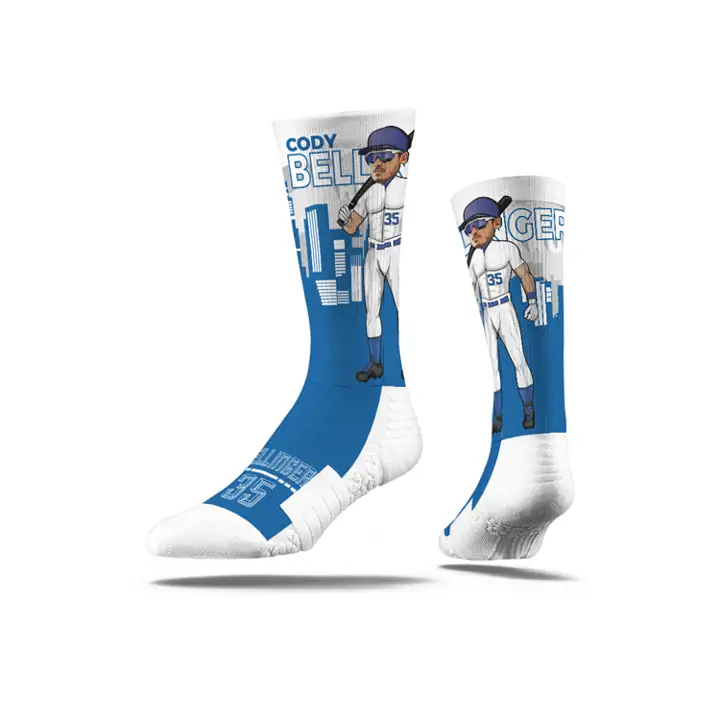 MLB Chaussettes de super-héros MLB Cody Bellinger bleues