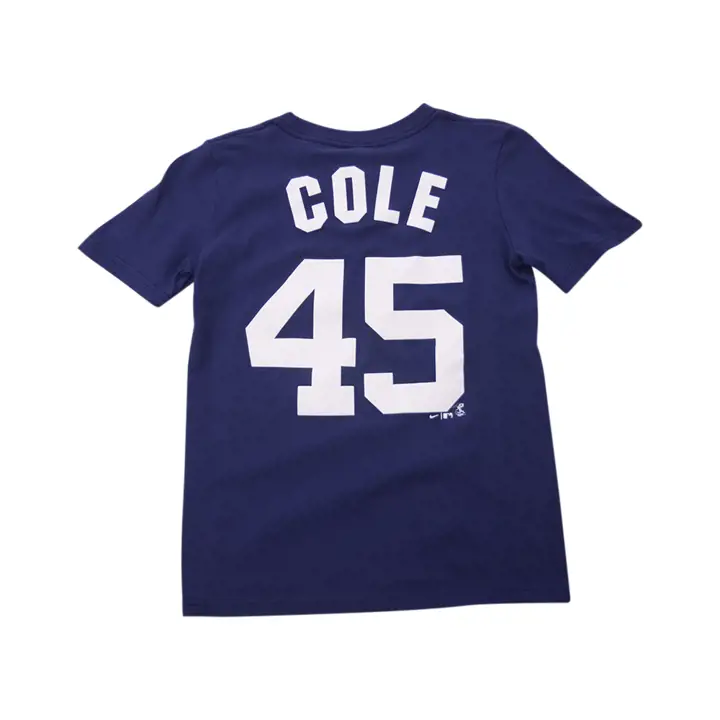 T-shirt jeune joueur N&N MLB des Yankees Gerrit Cole bleu marine