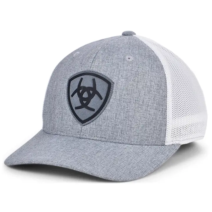ARIAT Casquette Trucker Heather Shield Gris chiné/Blanc