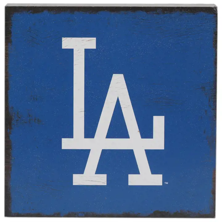 Logo des Dodgers sculpté dans du bois massif