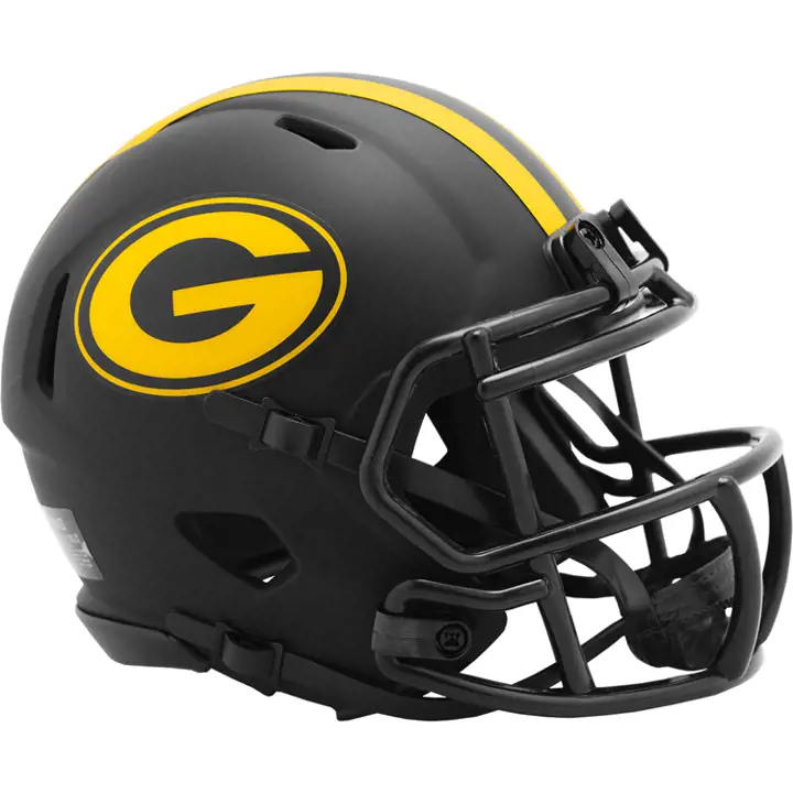 Mini-casque alternatif Green Bay Packers Speed Eclipse, noir/jaune
