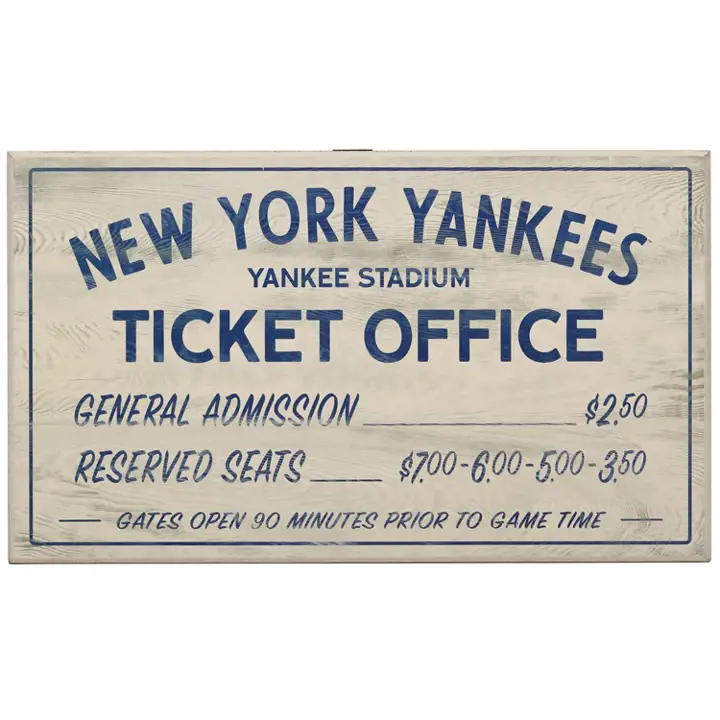 Plaque métal ticket vintage Yankees