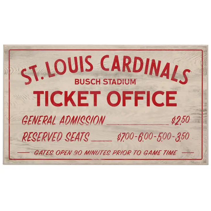 Enseigne décorative (panneau) de style vintage avec des billets des CARDINALS DE SAINT LOUIS