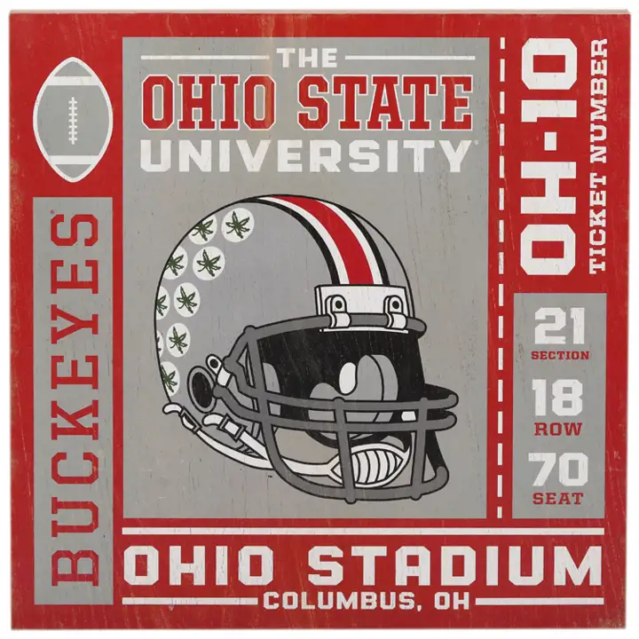 Ohio State Team Ticket Bloc profond de bois Ast