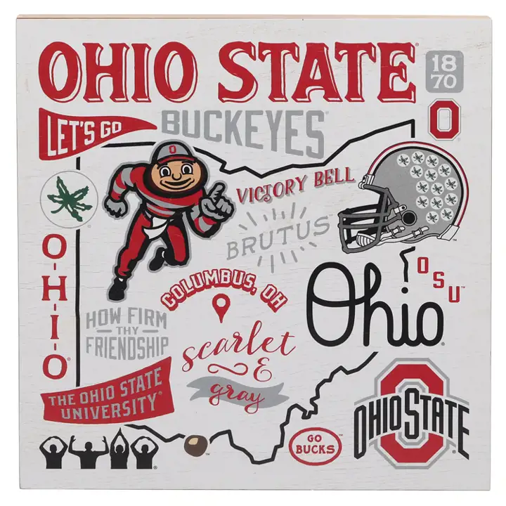 Bloc de bois profond Ohio State Collage Ast