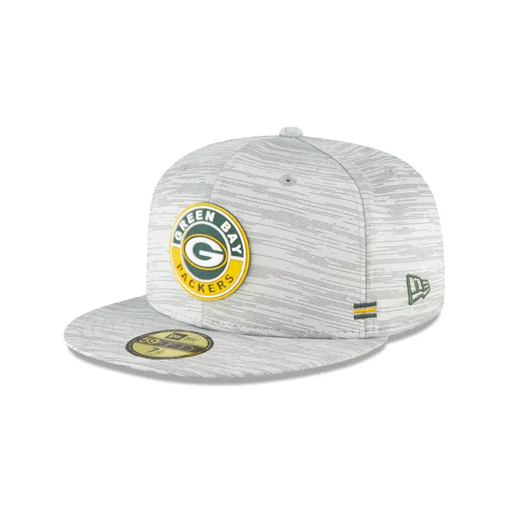 Green Bay Packers Casquette officielle des bords de terrain 59FIFTY GRIS NFL 20