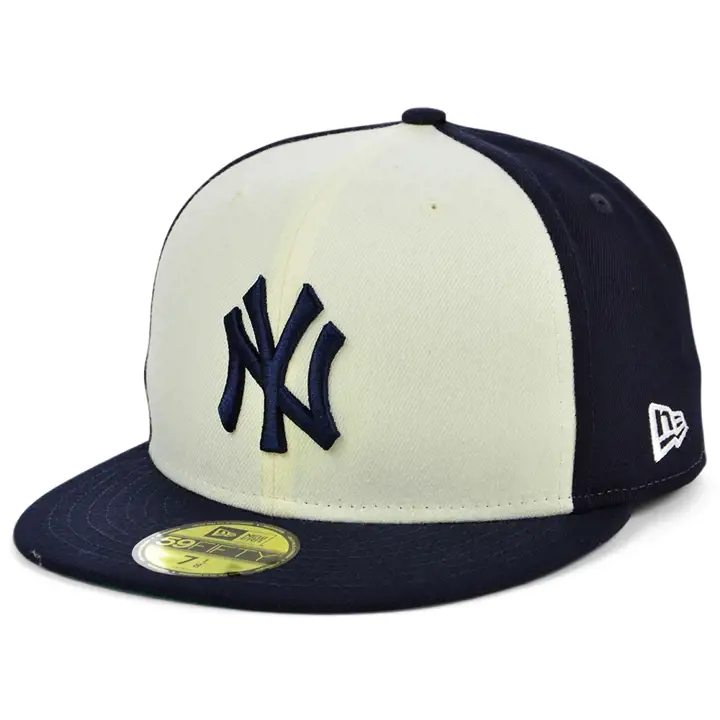 CASQUETTE NEW YORK YANKEES MLB COOP FRONT 59FIFTY MARINE/BLANC CASSÉ