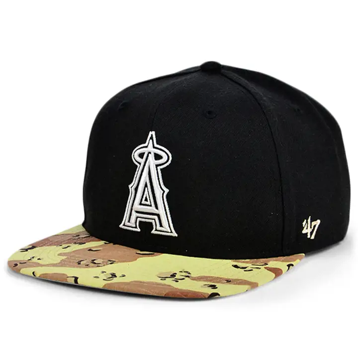CASQUETTE À VISIÈRE PLATE CAMO MLB ANAHEIM ANGELS NOIRE