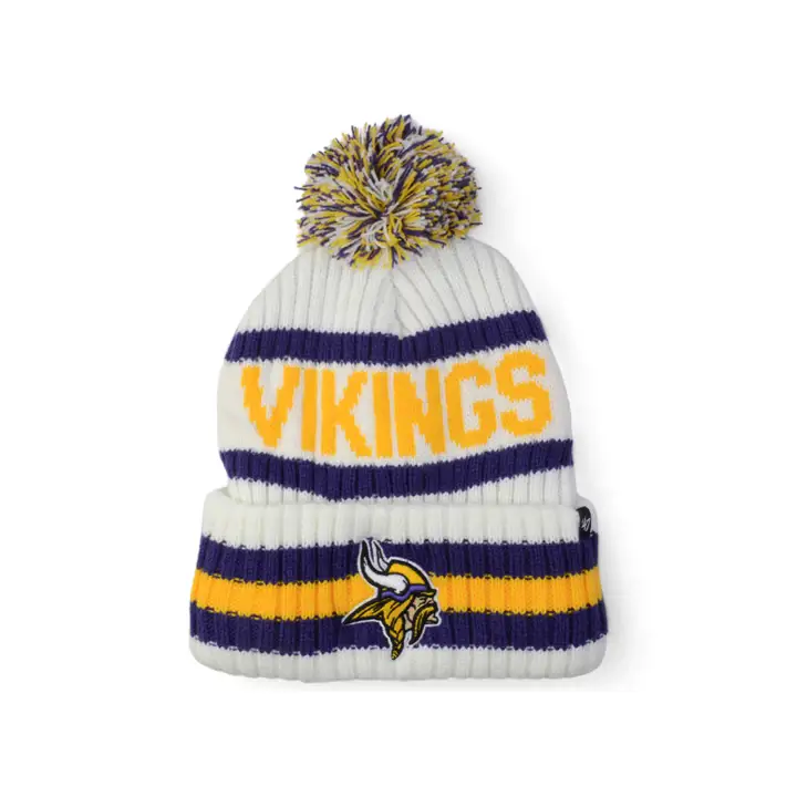 Minnesota Vikings NFL '47 Bonnet tricoté à pompon Bering blanc