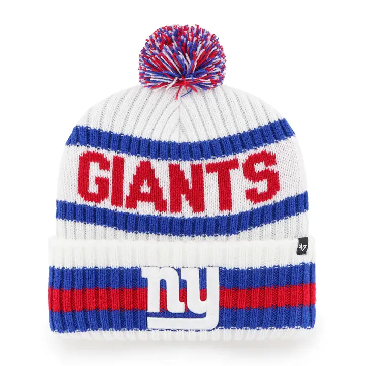 New York Giants NFL '47 Bonnet en tricot Bering Pompon Blanc
