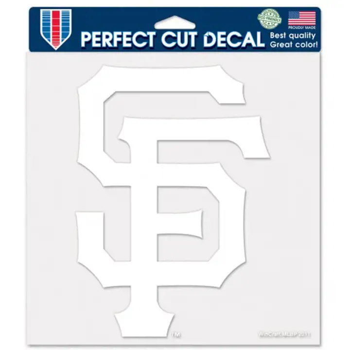 Autocollant découpé SF GIANTS 8x8 Blanc