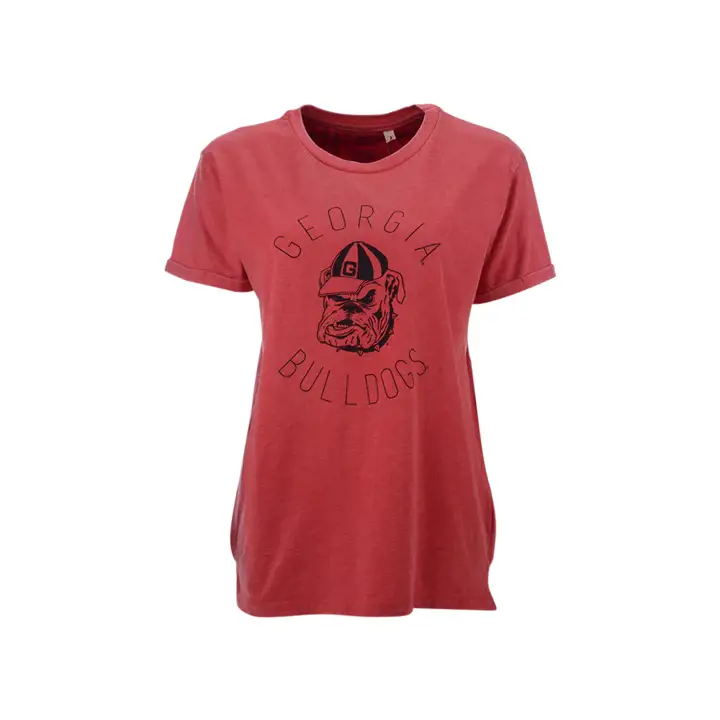 T-shirt lavé vintage NCAA Georgia Bulldogs 20 rouge