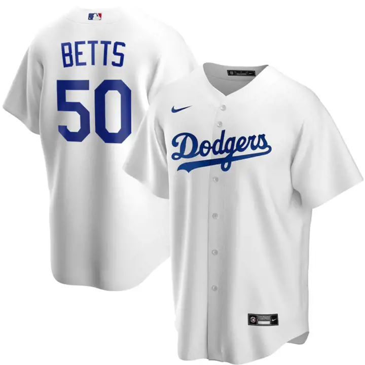 Maillot Réplique Officiel Joueur MLB DODGERS Mookie Betts blanc