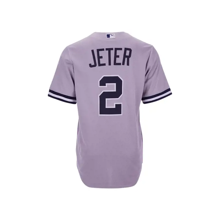 Maillot Réplique de Joueur Yankees MLB Nike Coop Derek Jeter gris