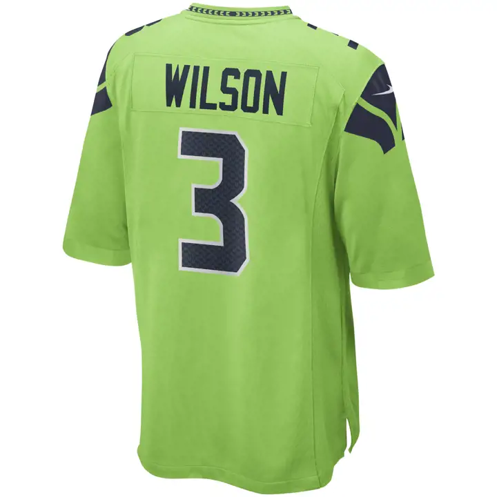 Maillot de match NFL des Seahawks de Seattle Russell Wilson LIME