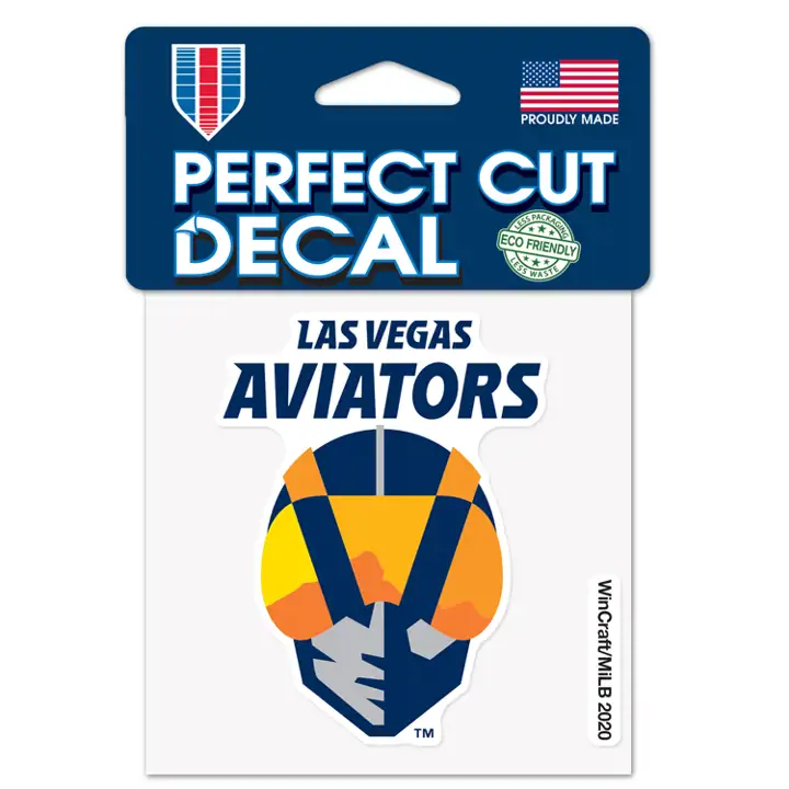 "Autocollant de coupe parfaite Las Vegas Aviators 4"x4" ast"
