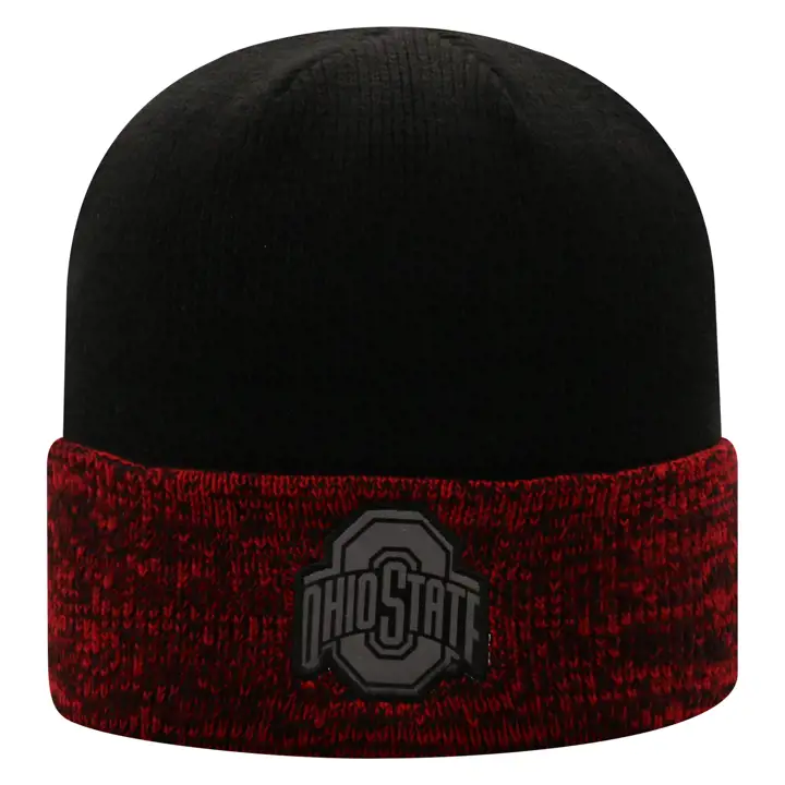 Ohio State Buckeyes NCAA Bonnet en tricot motif infusion à froid noir/gris chiné