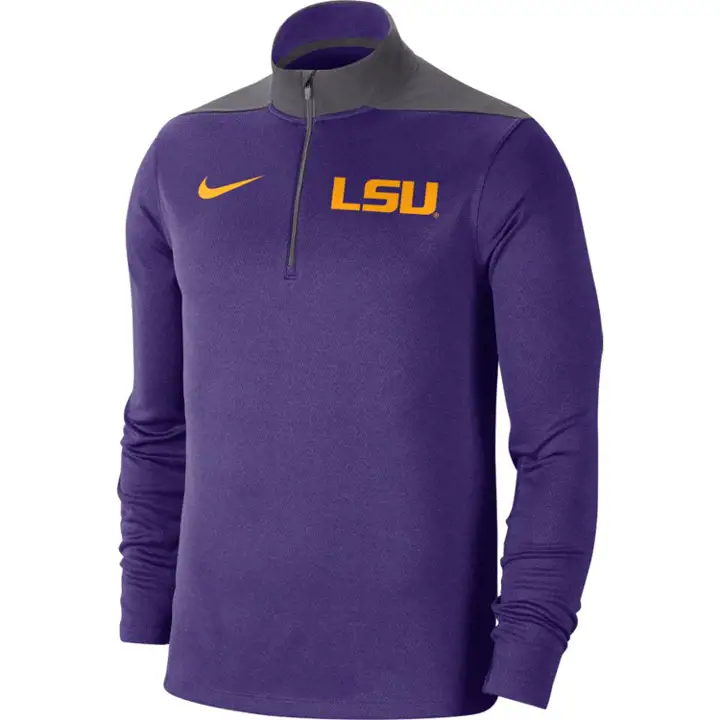 L.S.U. NCAA Colorblock Fan Fav Dri Quarter Zip 20 VIO/ANTH