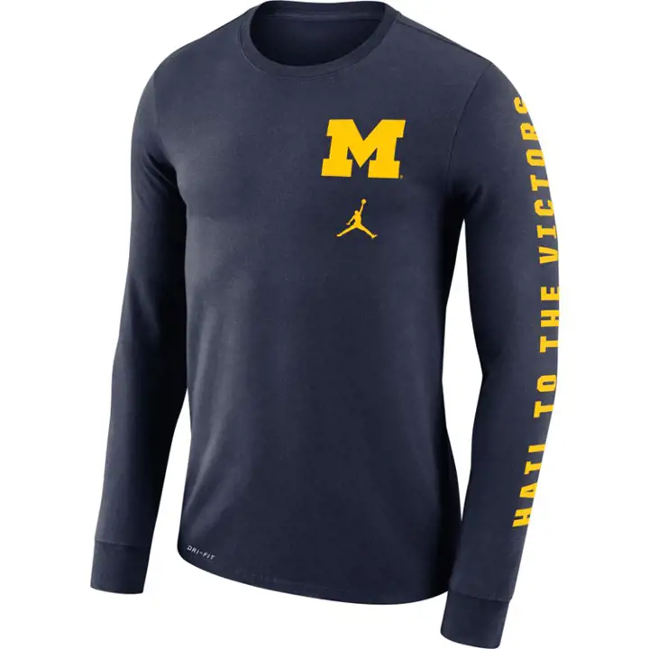 T-shirt manches longues NCAA Michigan Wolverines Local Mantra 20 MARINE