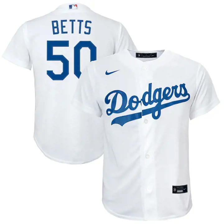 Maillot officiel de joueur Mookie Betts MLB Dodgers pour enfant, blanc