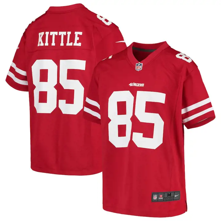 Maillot de football américain pour enfants 49ERS NFL George Kittle rouge