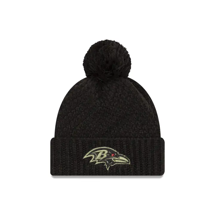 Baltimore Ravens 20 NFL OF STS Bonnet pompon femme noir