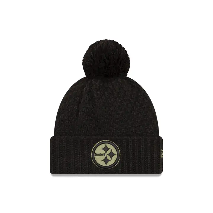 Pittsburgh Steelers 20 NFL OF STS Wmns Bonnet pompon tricoté noir