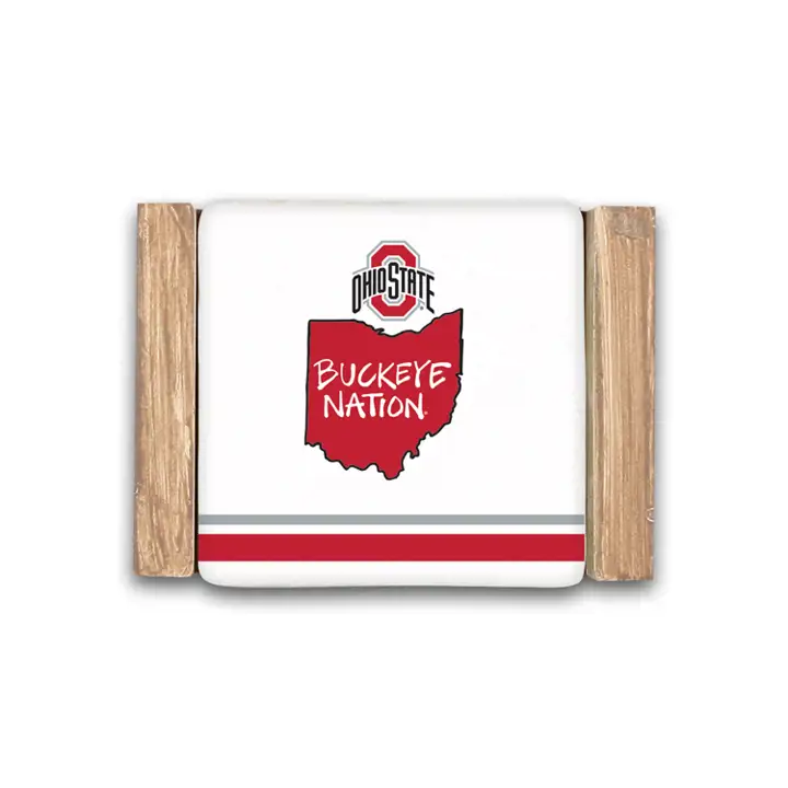 Ensembles de sous-verres rayés Ohio State Buckeyes