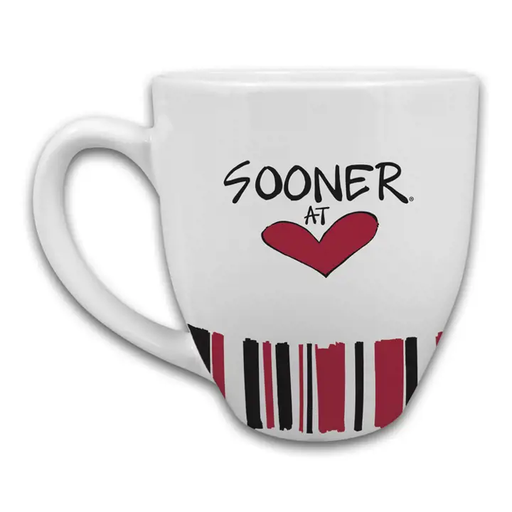 Tasse rayée cœur Oklahoma Sooners