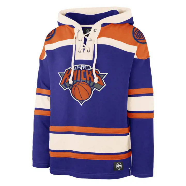 New York Knicks NBA Sweat à capuche lacé BLEU