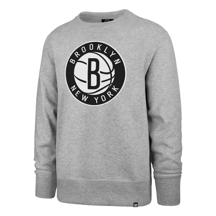 Brooklyn Nets NBA Inscription Manches Longues Gris