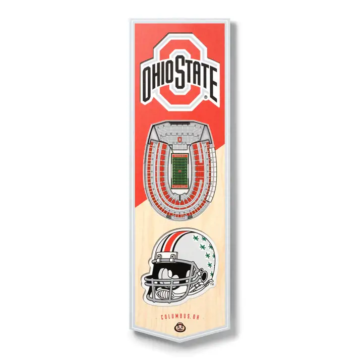 Ohio State Buckeyes 6x19 3D StadiumView Banner ast