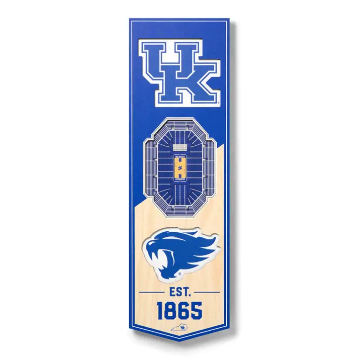 Bannière 3D StadiumView Kentucky Wildcats 6x19 ast