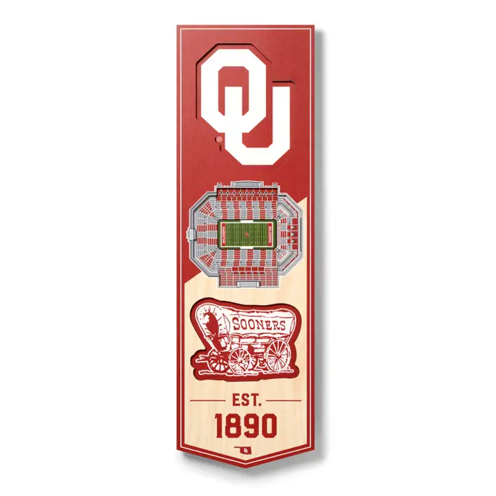 Oklahoma Sooners 6x19 3D StadiumView Bannière ast