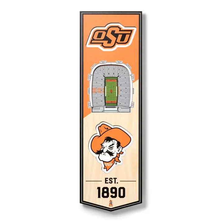 Bannière 3D StadiumView Oklahoma State Cowboys 6x19 po