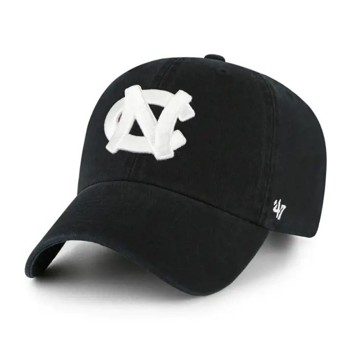 North Carolina Tar Heels NCAA BW Clean Up BLK