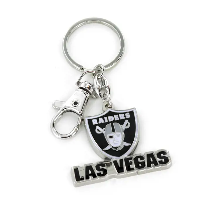 Porte-clés épais Aminco noir/gris/blanc Las Vegas Raiders