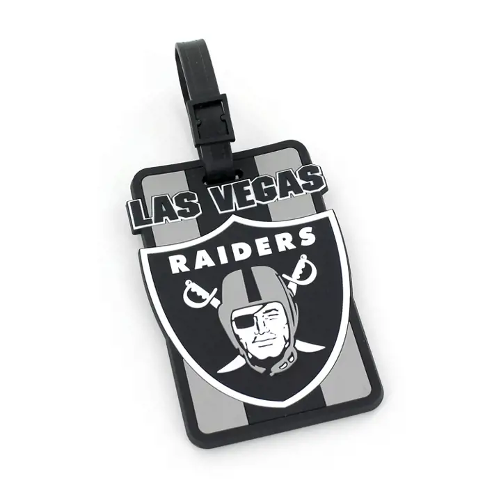 Étiquette souple de sac Las Vegas Raiders, noir/gris/blanc