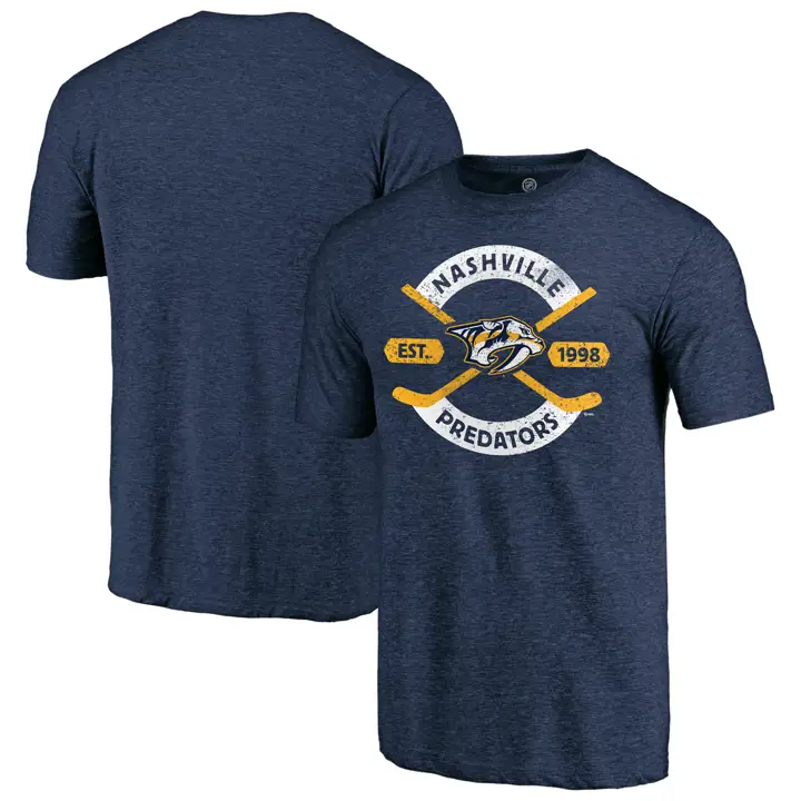 T-shirt Nashville Predators NHL Triblend Crease marine