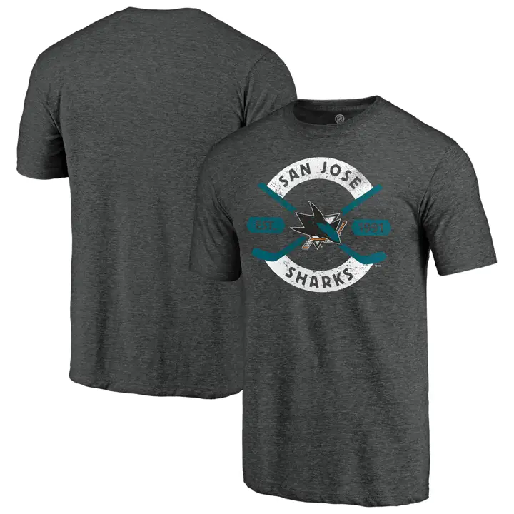 T-shirt anthracite San Jose Sharks NHL Triblend Crease