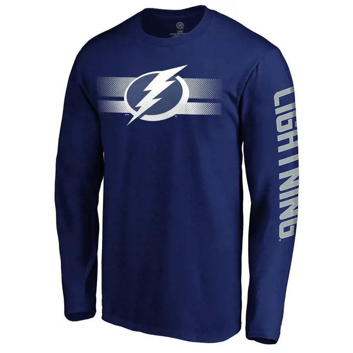 T-shirt manches longues Tampa Bay Lightning NHL effet demi-teinte bleu