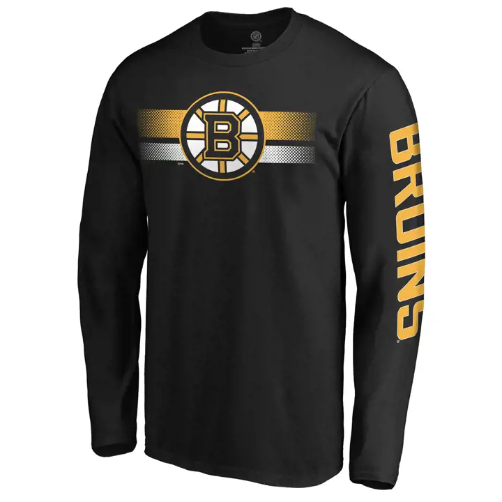 T-shirt Manches Longues Halftone Bruins de Boston LNH noir