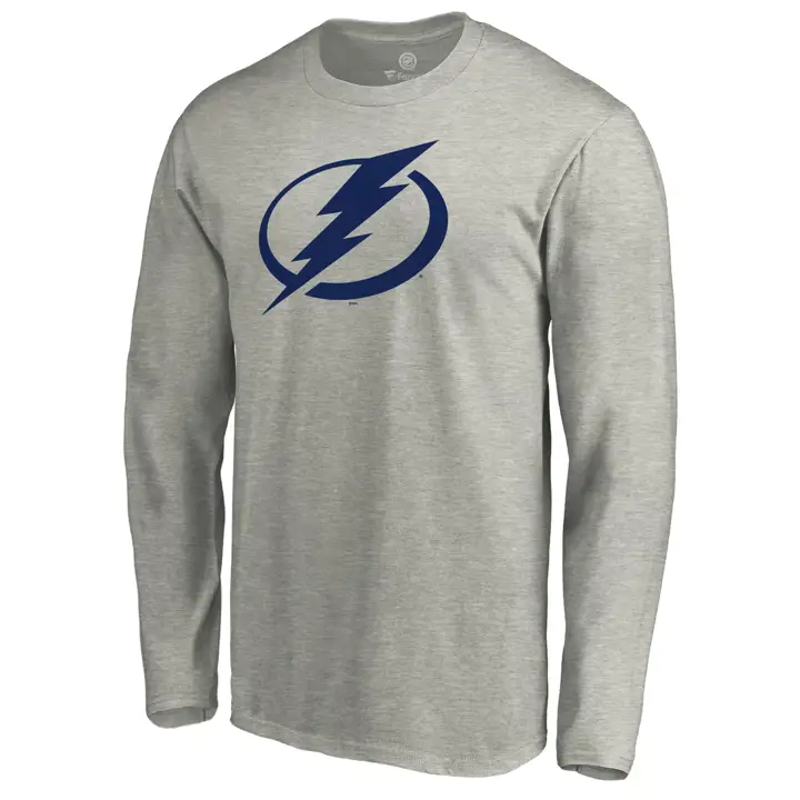 T-shirt à manches longues à logo principal des Lightning de Tampa Bay (LNH) gris