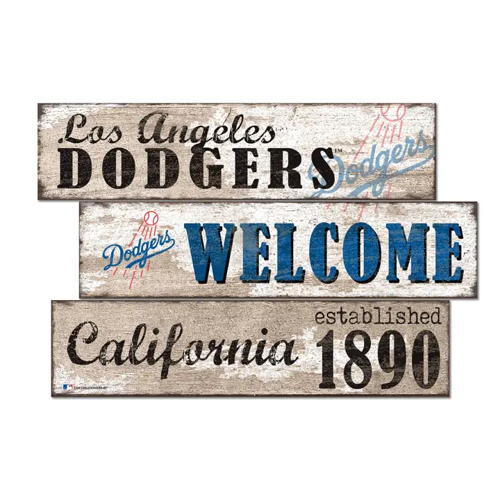 Los Angeles Dodgers Panneau de bienvenue de l'équipe à 3 sections