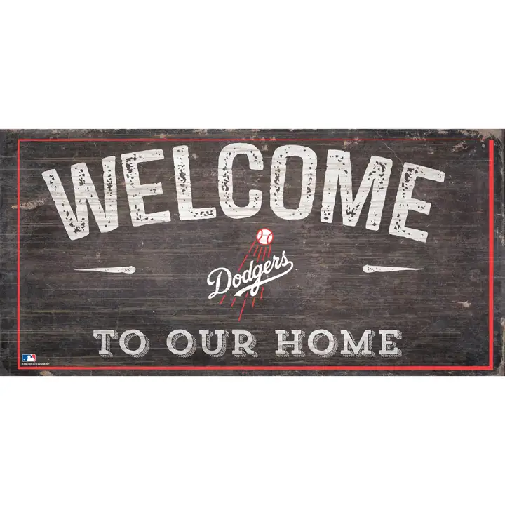 Panneau de bienvenue vieilli Los Angeles Dodgers 6x12 ast
