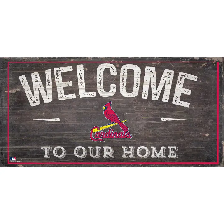 Panneau de bienvenue vieilli 15x30 cm des Cardinals de St. Louis