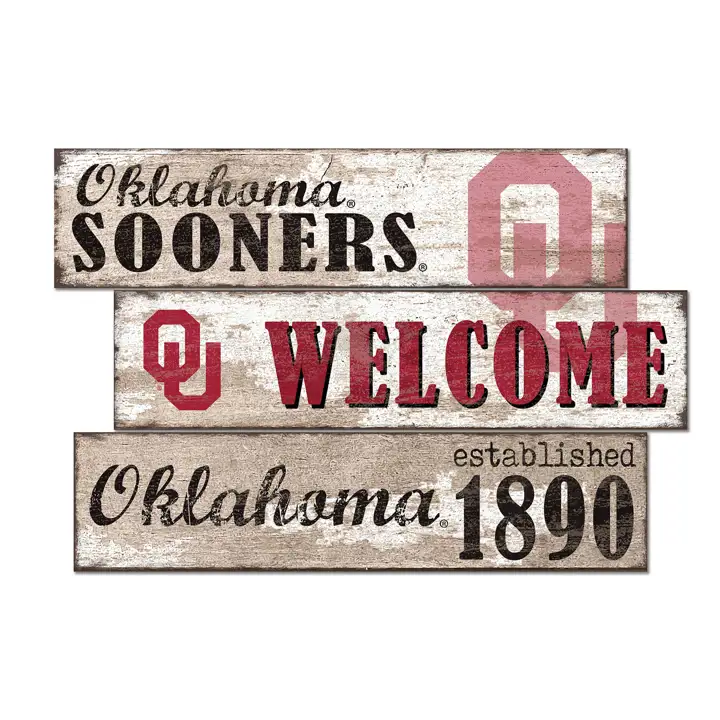 Panneau de bienvenue de l'équipe des Oklahoma Sooners à 3 pans