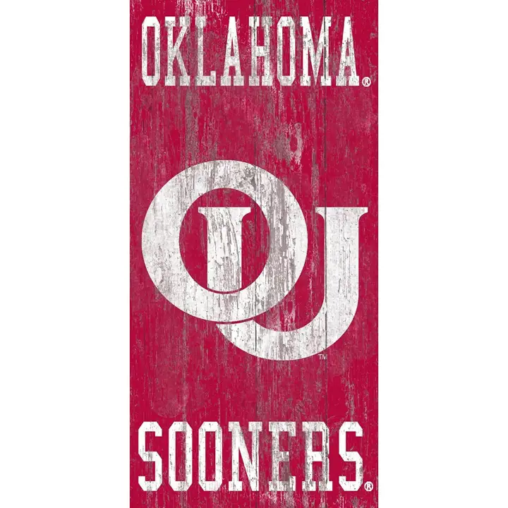 Panneau Logo Historique Oklahoma Sooners 6x12 ast