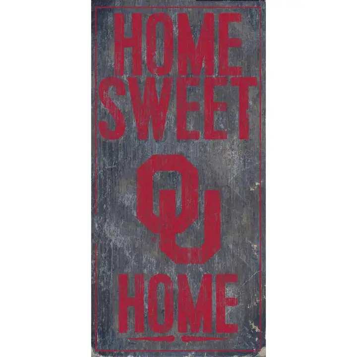 Panneau 6x12 Oklahoma Sooners « Home Sweet Home »