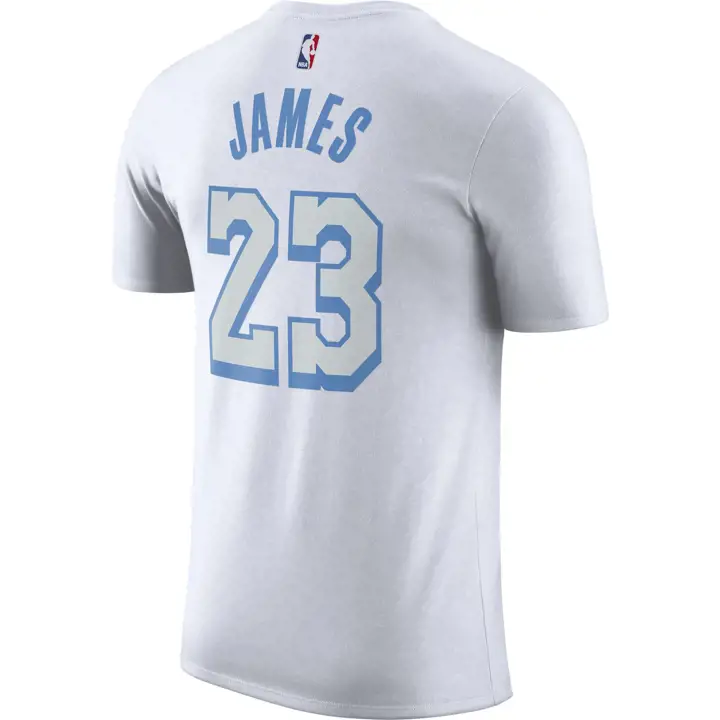 T-shirt Joueur LAKERS NBA City Edition 20 LeBron James BLANC